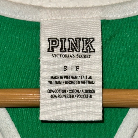 Victoria’s Secret PINK Let the Shenanigans Begin Green Tank Top Size Small - Picture 4 of 5